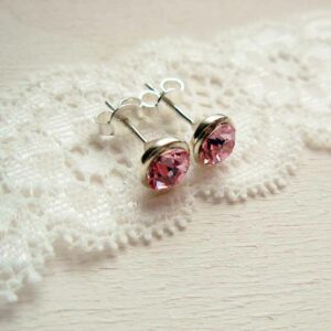 orecchini cristalli rosa chiaro