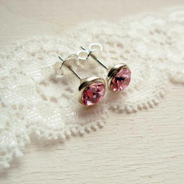 orecchini cristalli rosa chiaro