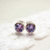 orecchini argento cristalli viola