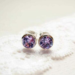 orecchini argento cristalli viola