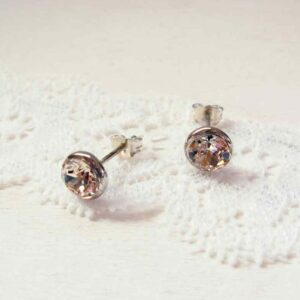 orecchini argento cristalli champagne