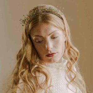 cerchietto cristalli verde erinite