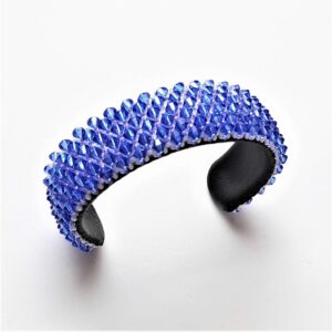 bracciale rigido cristalli blu