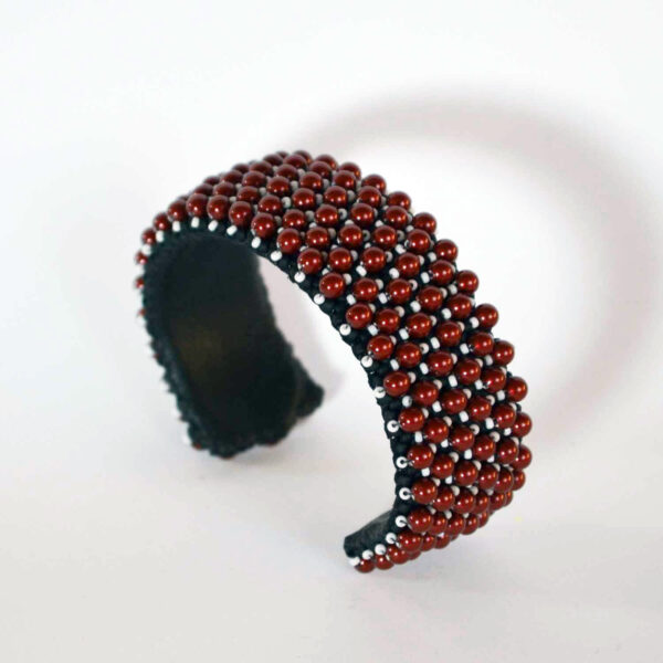 bracciale perle rosso bordeaux