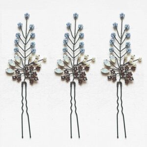 spilla capelli fiori blu