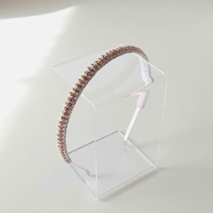 cerchietto ricamato rosa e argento