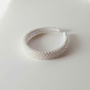 cerchietto sposa con perle bianco