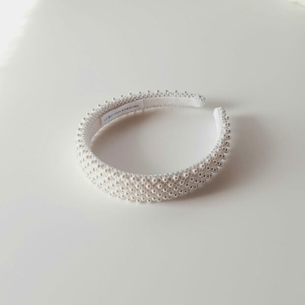 cerchietto sposa con perle bianco