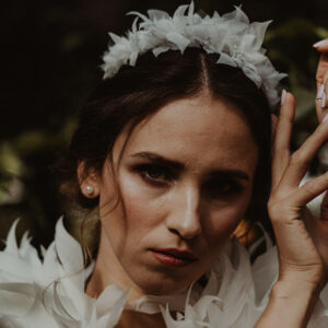 cerchietto fiori organza sposa