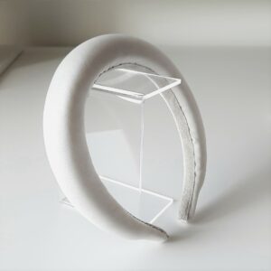 cerchietto imbottito in duchesse satin bianco