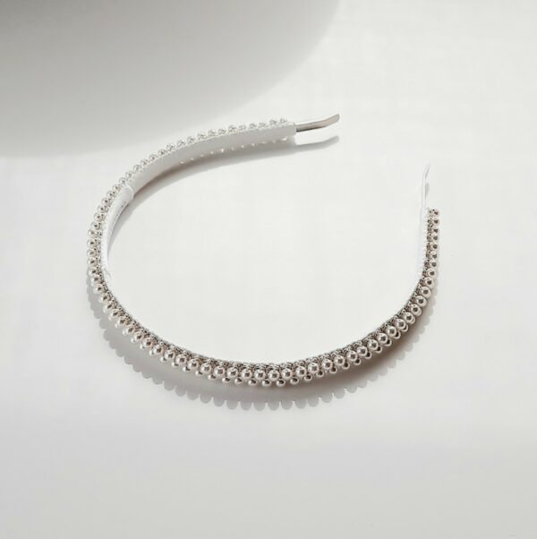 cerchietto con perle bianco