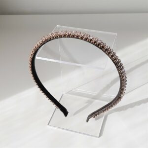 cerchietto con cristalli rosa cipria