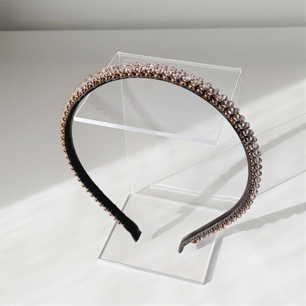 cerchietto con cristalli rosa cipria