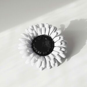 spilla fiore gerbera bianca