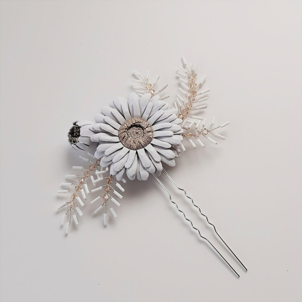 Spilla Per Capelli Con Strass Floreali In Argento, Accessori Per - Foto 3