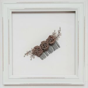 pettinino sposa rose bronzo