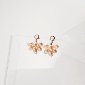 orecchini grappolo perle rosa