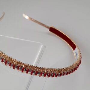 cerchietto ricamato oro rosso