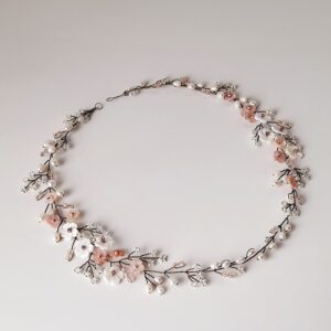 coroncina fiori bianco rosa