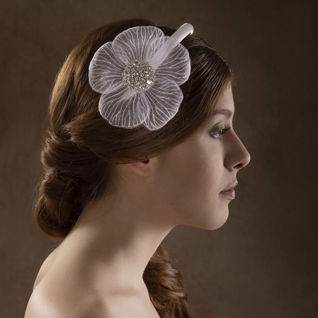 Cerchietto Da Sposa Con Fiori, Perle E Cristalli, Fascia Per Capelli Elegante, Accessorio Matrimonio E Festa