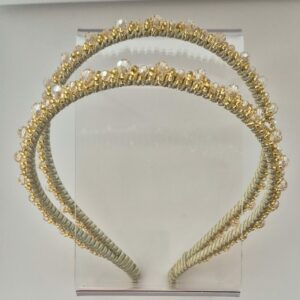 cerchietto doppio ricamato oro