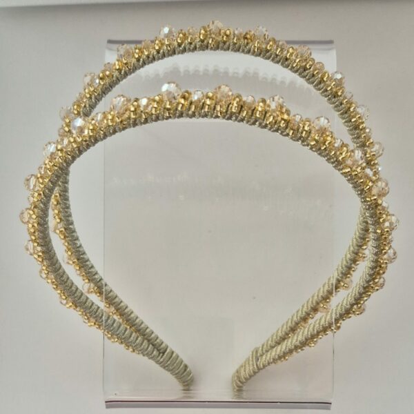 cerchietto doppio ricamato oro