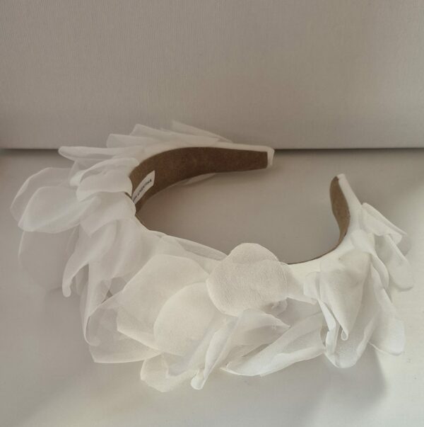 cerchietto imbottito petali di rosa